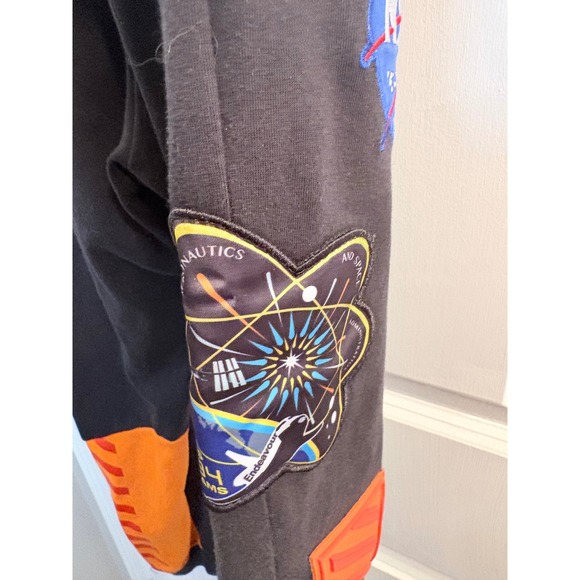 Hudson Outerwear NASA Jogger Sweatpants Mens Medium Black Orange Patches USA - Picture 9 of 11